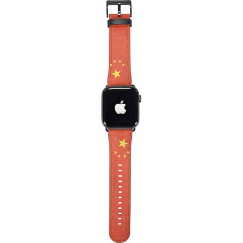 Chinese Flag Distressed Apple Watch Band 38-40mm